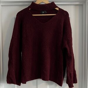 Mossimo Supply Co. Cutout Cowl Neck Sweater in Maroon - 243